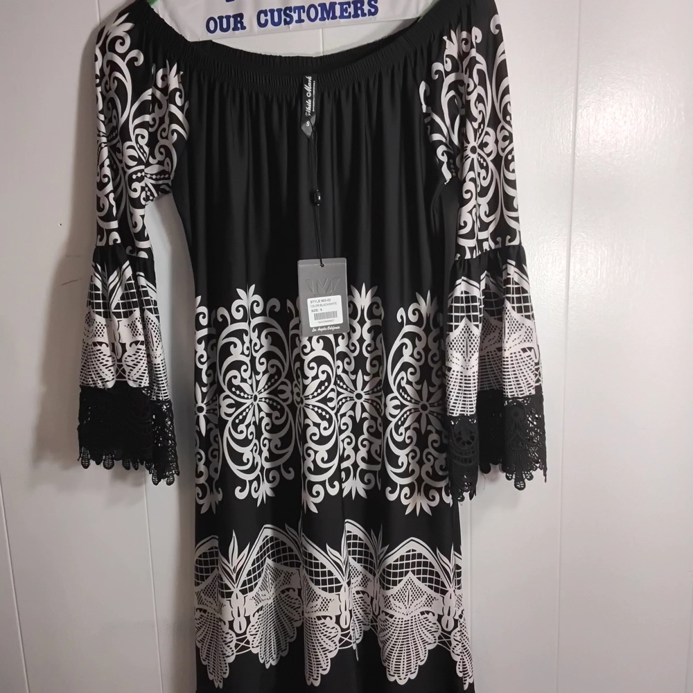 White Mark Black and White Mini Dress